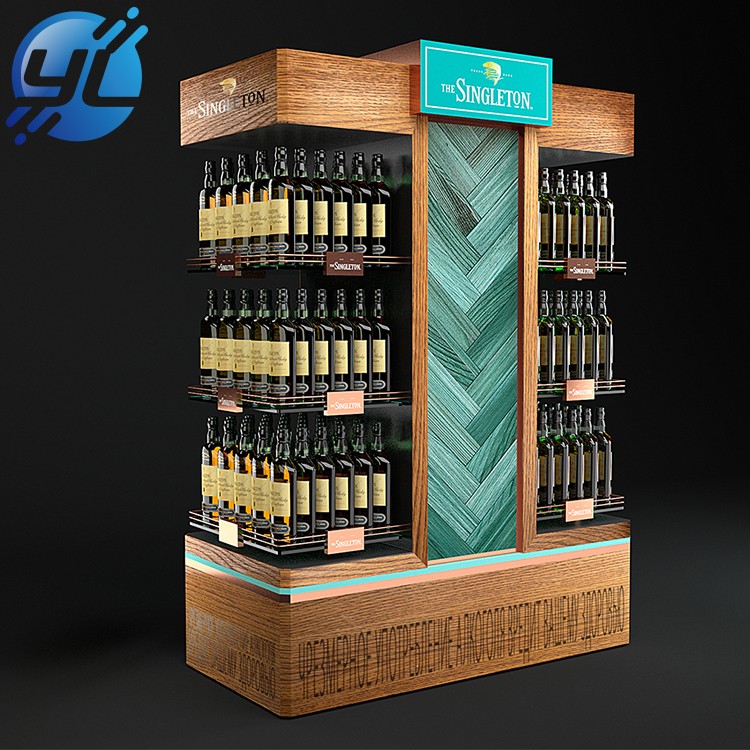 Custom 4 way retail custom wooden wine rack shelf 