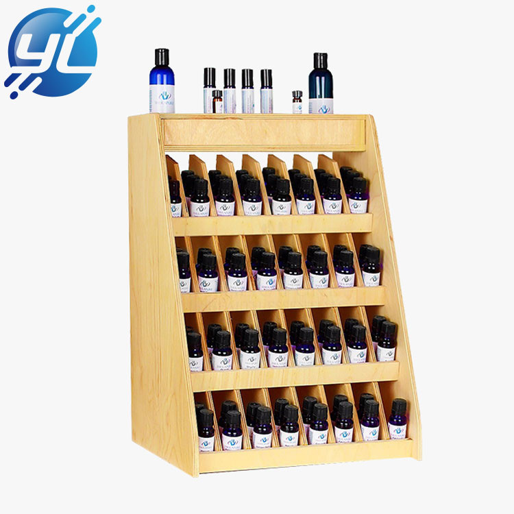 POP custom-tailor bamboo oil display rack wooden essential oil floor stand