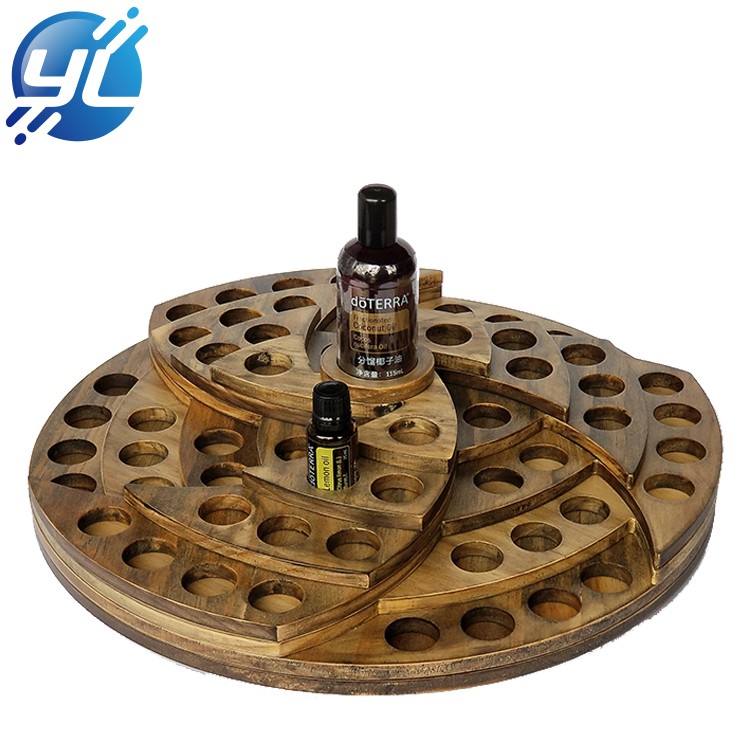 Chinese wooden oil display rack essential oil pine wood stand for retail store supermarket