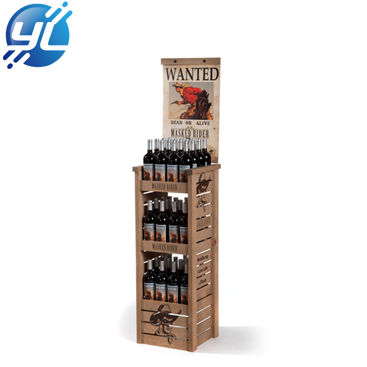 Promotion customized wooden red wine liquor bottle display stand