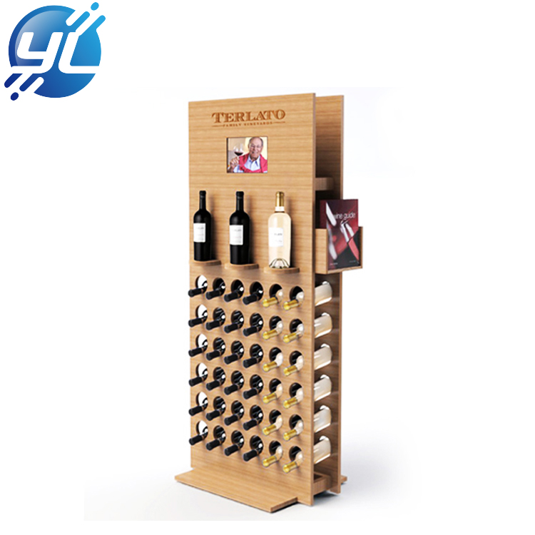 Promotion customized wooden red wine liquor bottle display stand