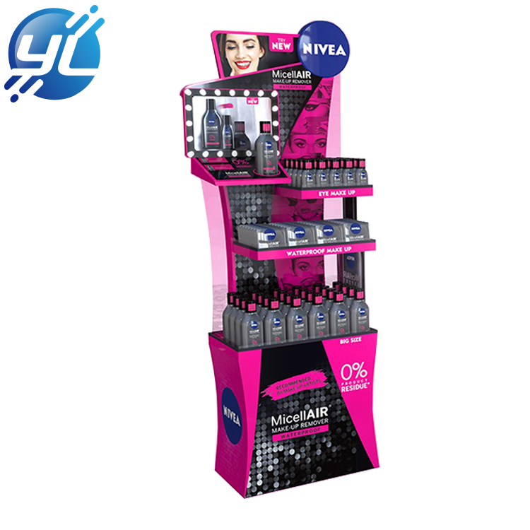 Customized Make Up Store Floor Stand Small Cosmetic Display Stand, Fancy Cosmetics Shop Display Rack