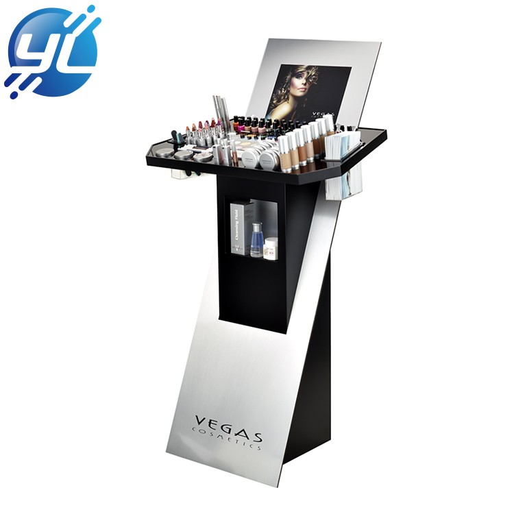 Custom design retail store stainless steel fancy display stand cosmetics or display rack