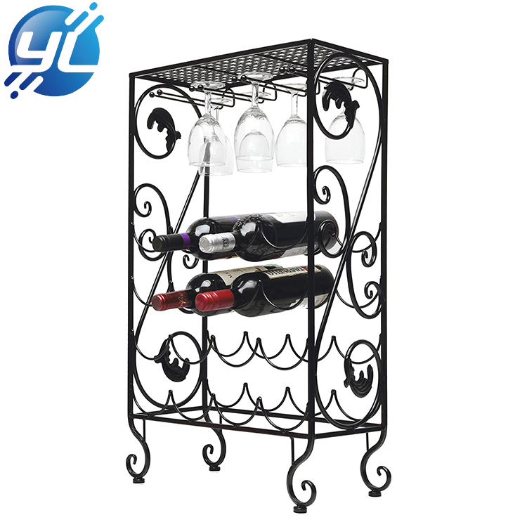 Customized event stainless steel frame height gold wine display rack