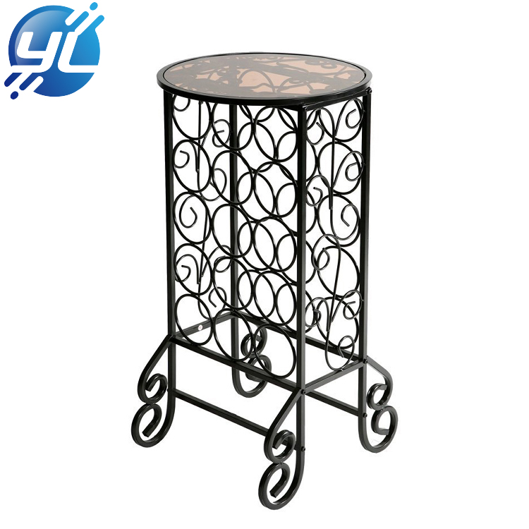 Customized event stainless steel frame height gold wine display rack