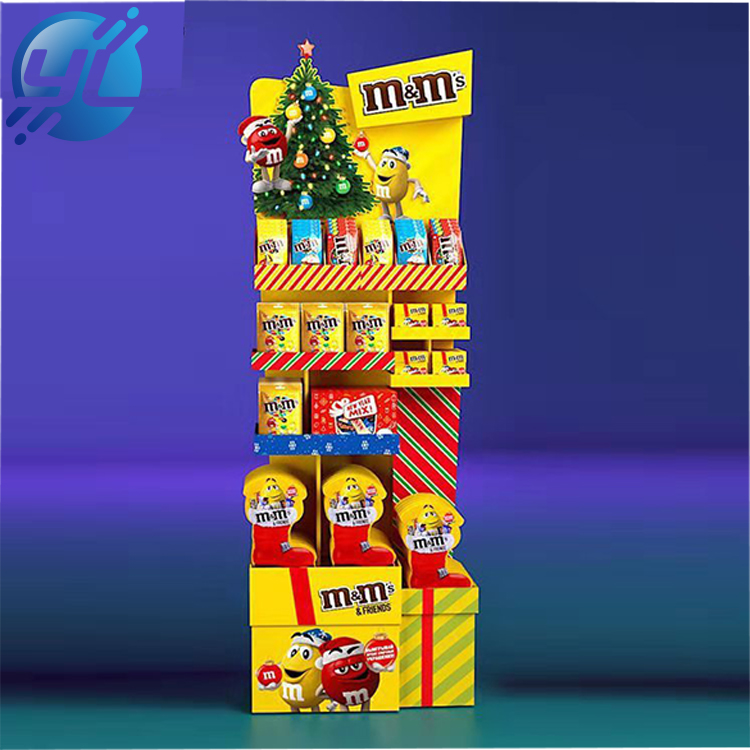 OEM ODM cardboard candy floor display stand for commodity retail