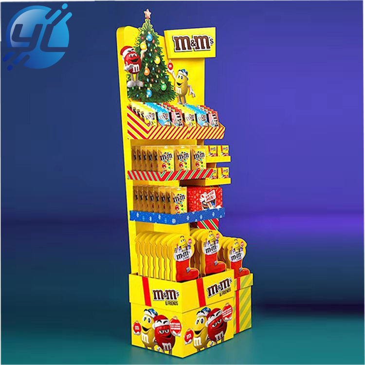 OEM ODM cardboard candy floor display stand for commodity retail