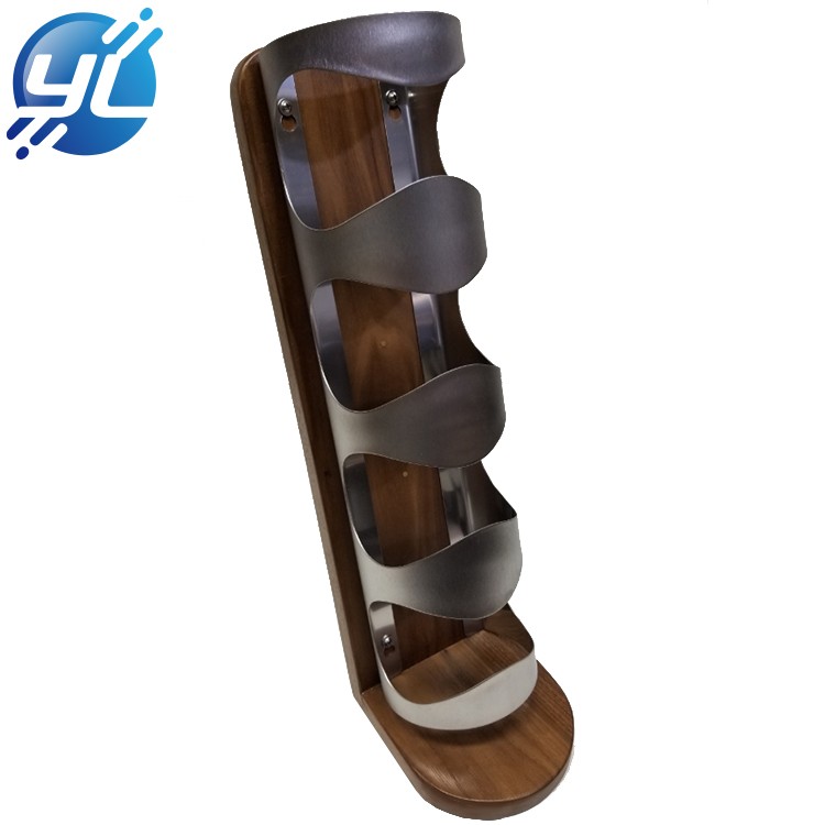 4 tier POS POP custom retail wine bottle wooden display rack fixture for promotion