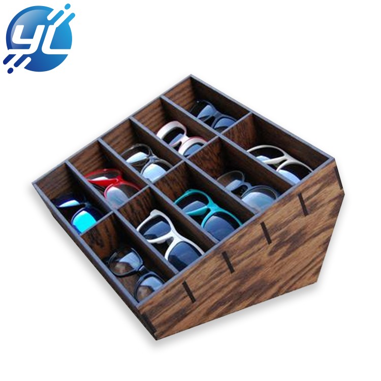 Bespoke sunglasses eyewear wood display tray eyewear MDF display stand organizer for supermarket