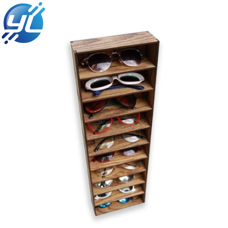 Bespoke sunglasses eyewear wood display tray eyewear MDF display stand organizer for supermarket