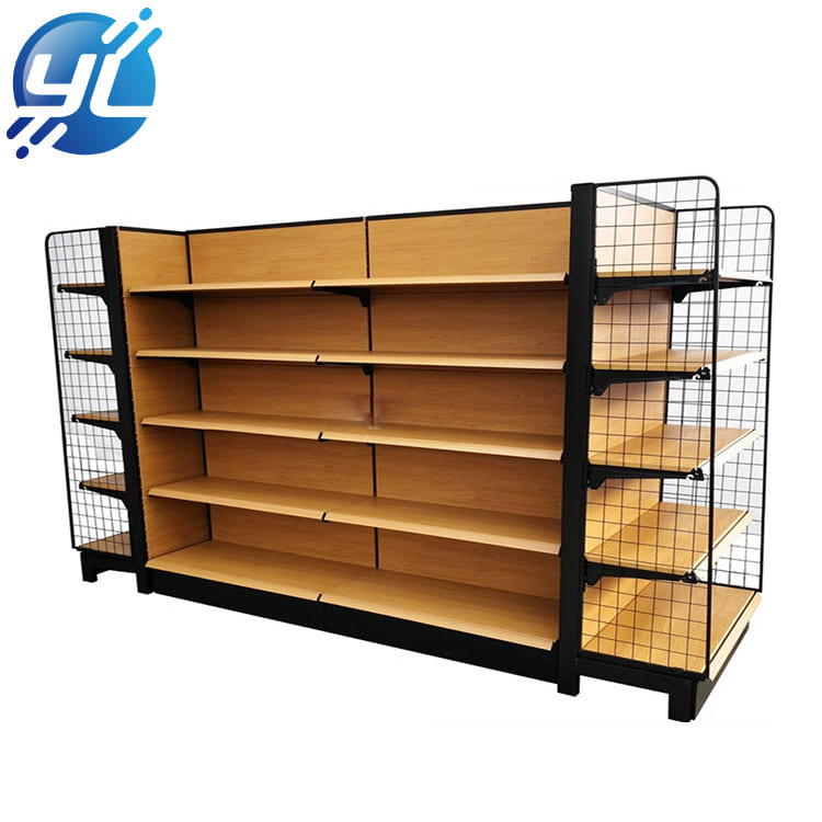 Double Sided Supermarket Display Shelving With LED Light 65Kg Capacity