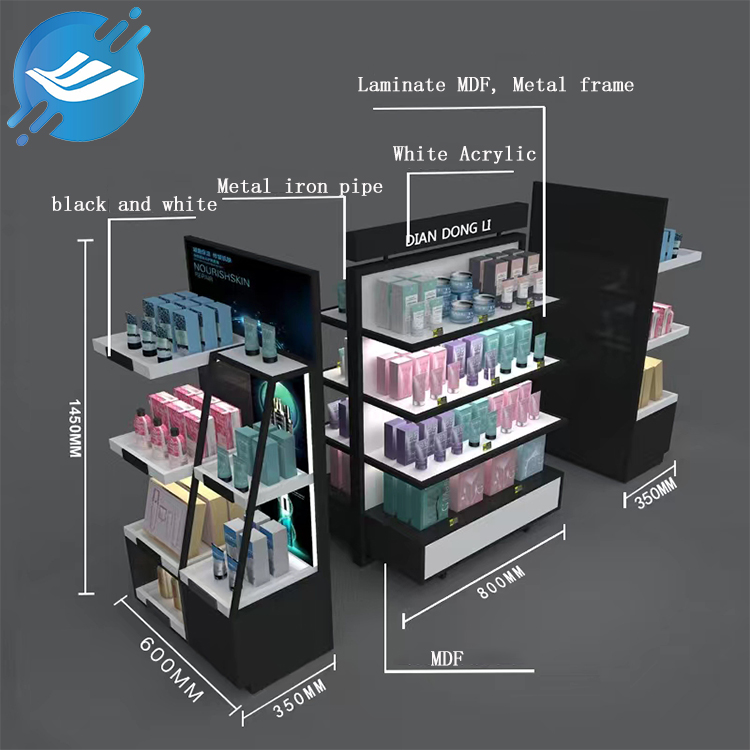 Customized metal floor skin care product display stand