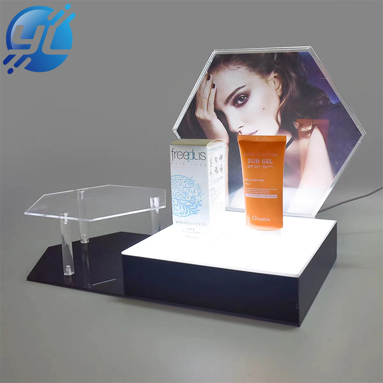 acrylic hexagonal BB cream foundation countertop display