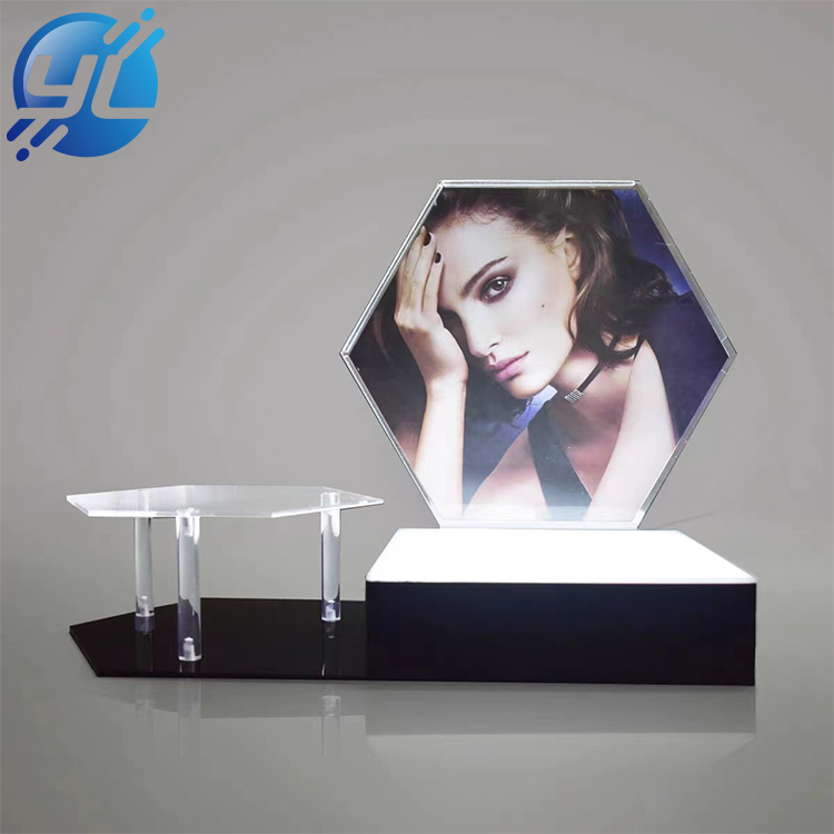 acrylic hexagonal BB cream foundation countertop display
