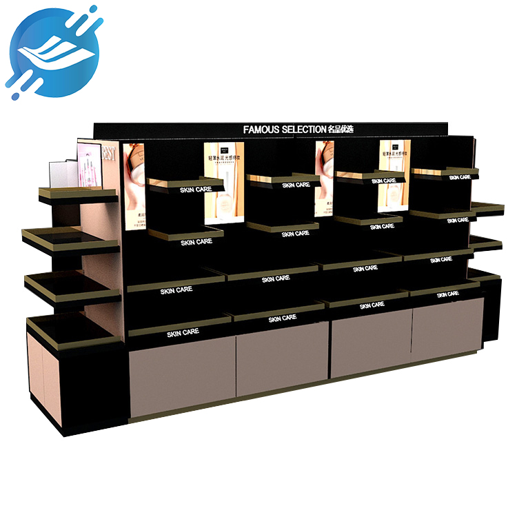 Customized double-sided floor standing cosmetic display cabinet