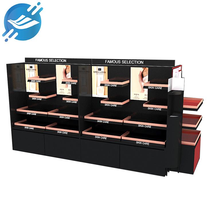Customized double-sided floor standing cosmetic display cabinet
