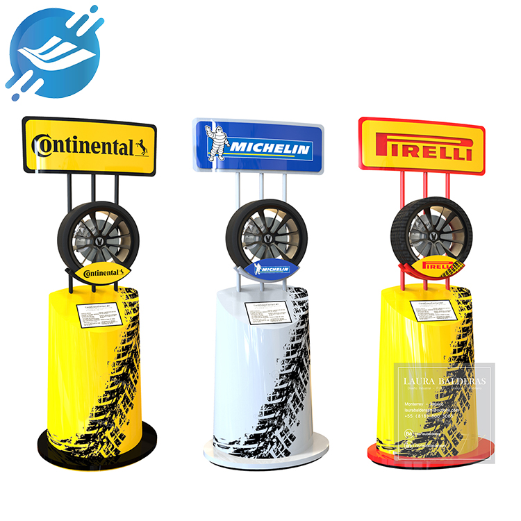 Customized retail store metal steel wheel display floor standing auto tyres display stand