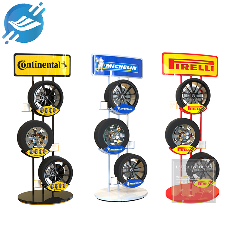 Customized retail store metal steel wheel display floor standing auto tyres display stand