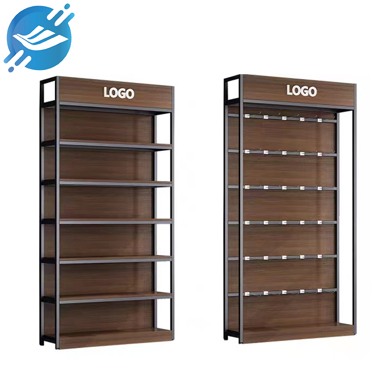 Floor to ceiling display shelves made of metal & MDF board for various commodities