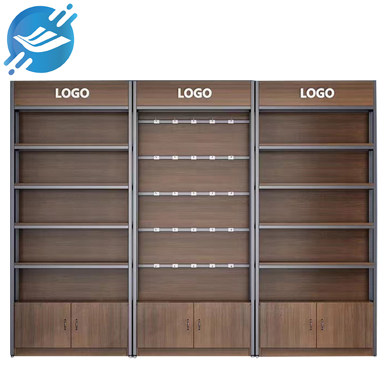 Floor to ceiling display shelves made of metal & MDF board for various commodities