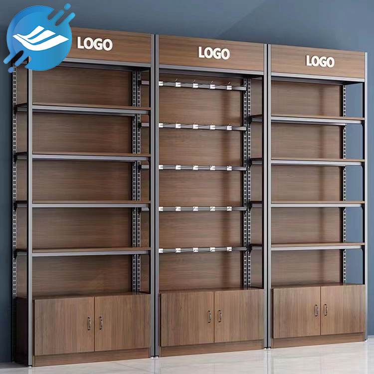 Floor to ceiling display shelves made of metal & MDF board for various commodities