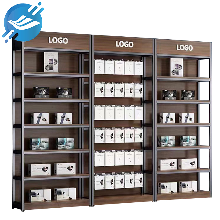 Floor to ceiling display shelves made of metal & MDF board for various commodities