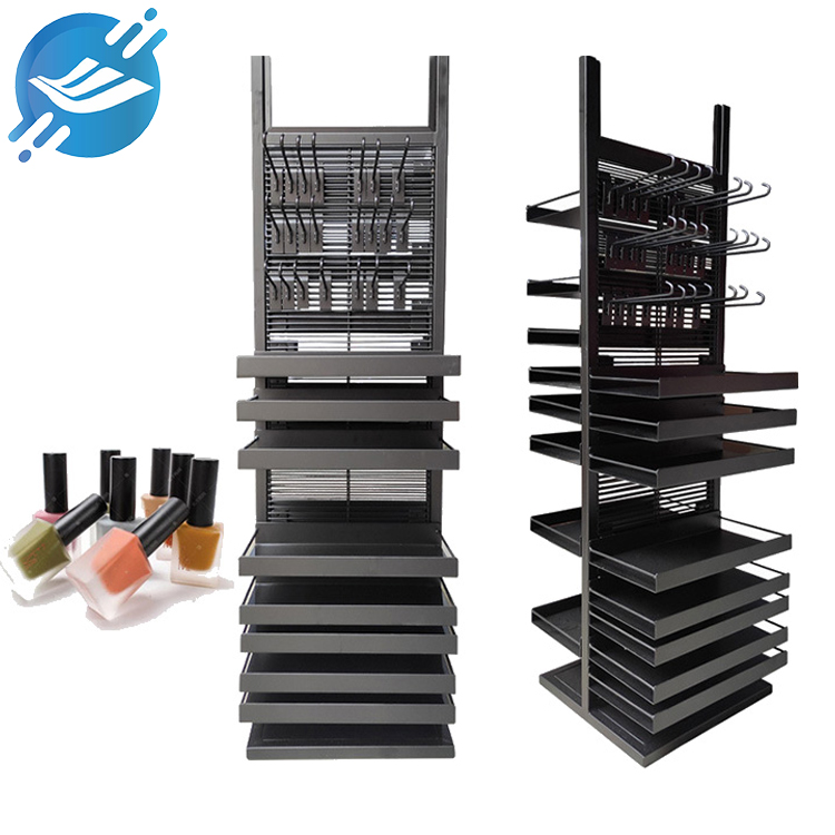 Metal double sided floor nail polish display stand