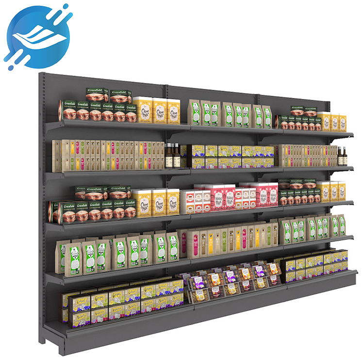 metal perforated floor-to-ceiling product display stand