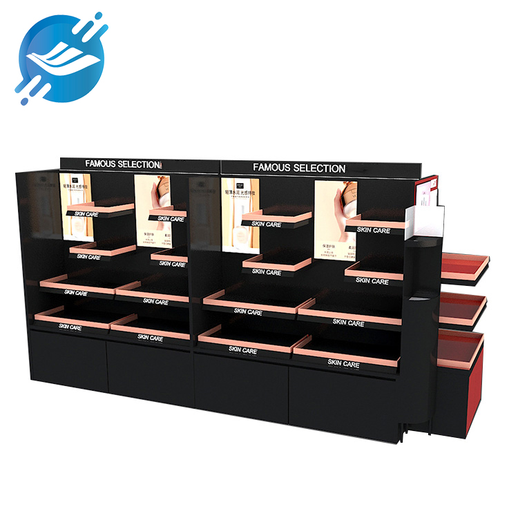 Acrylic floor-standing cosmetic and skin care product display stand