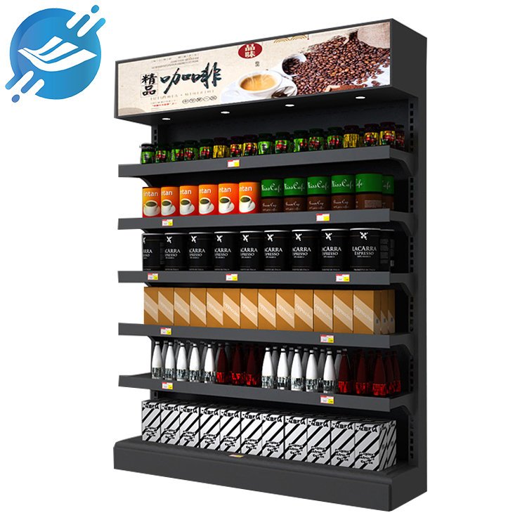 Metal single-sided floor-standing six-story coffee display stand