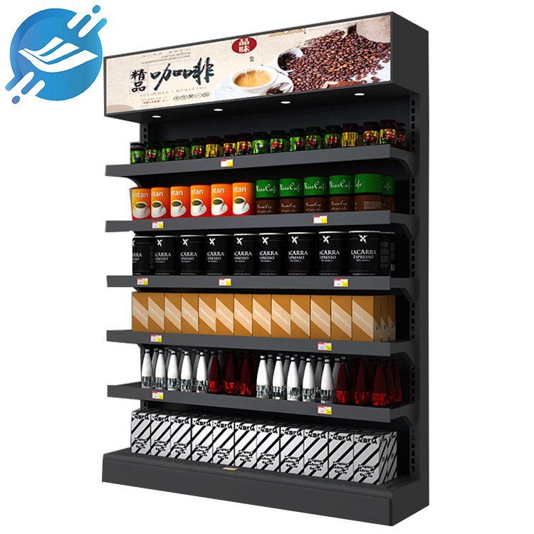 Metal single-sided floor-standing six-story coffee display stand