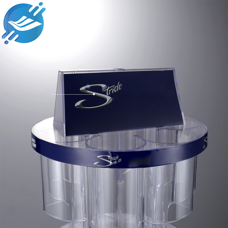 Transparent acrylic cylinder floor-standing rotatable chewing gum display stand