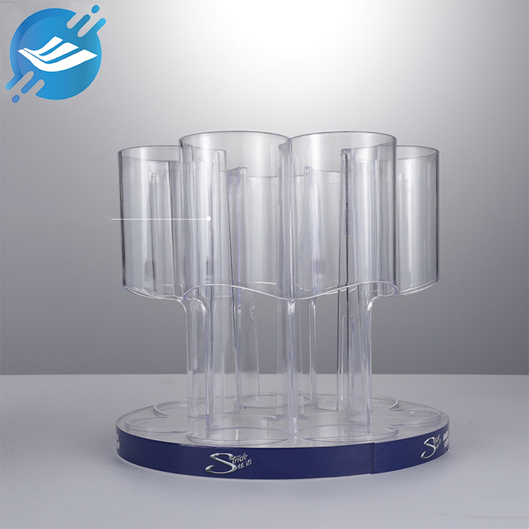 Transparent acrylic cylinder floor-standing rotatable chewing gum display stand