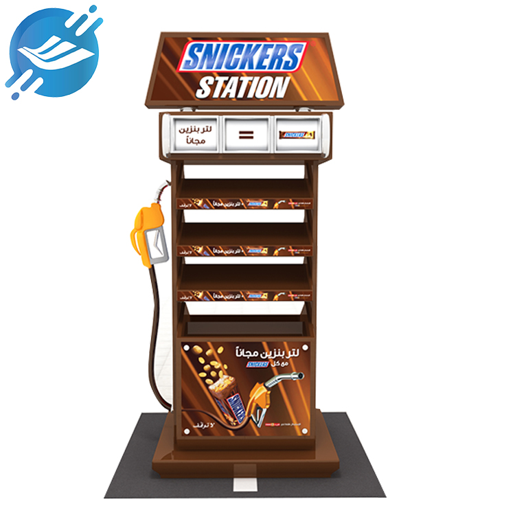 Customised acrylic floor display stand with petrol station style chocolate display