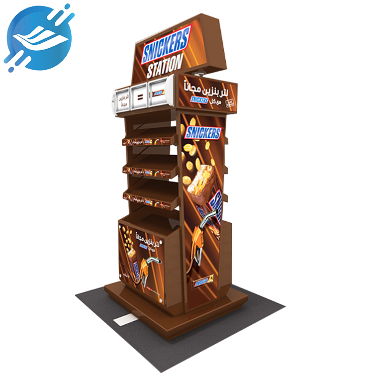 Customised acrylic floor display stand with petrol station style chocolate display