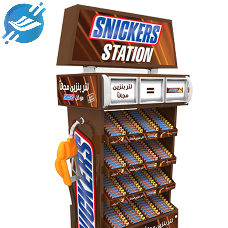 Customised acrylic floor display stand with petrol station style chocolate display