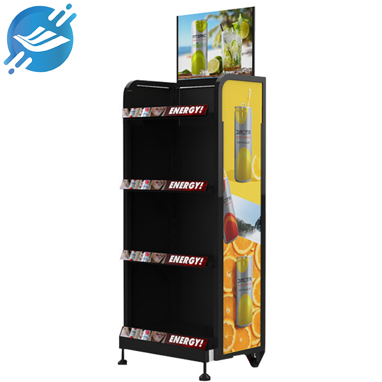 Metal four-layer floor-standing beverage display stand