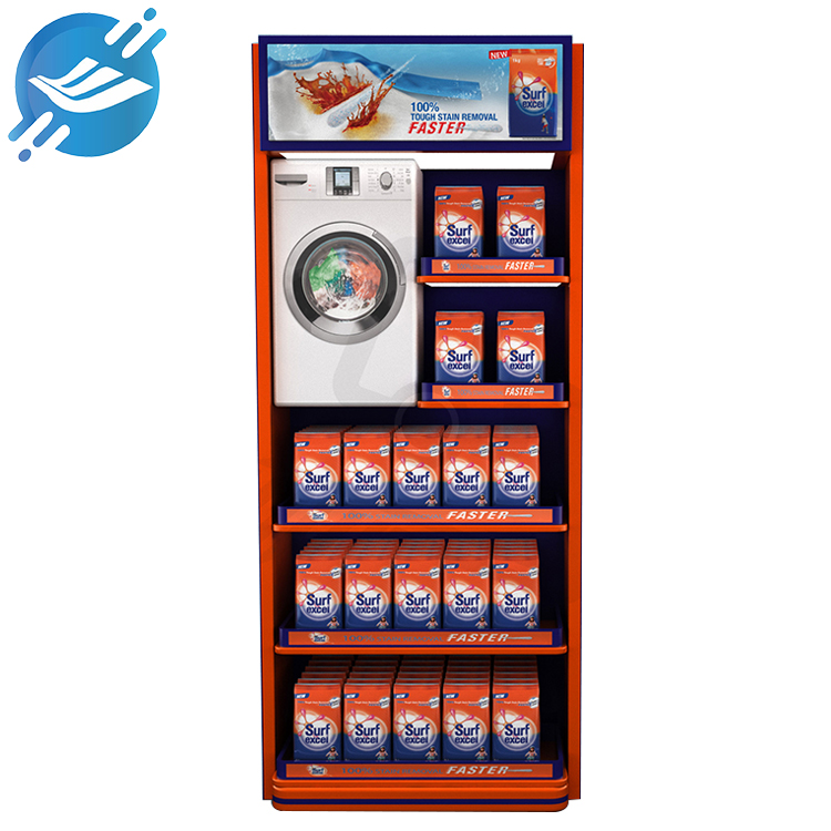 Metal material with lighting three-tier laundry detergent display stand