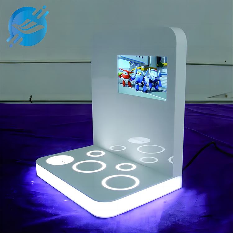 Custom skin care products display acrylic cosmetic display stand with led lights 