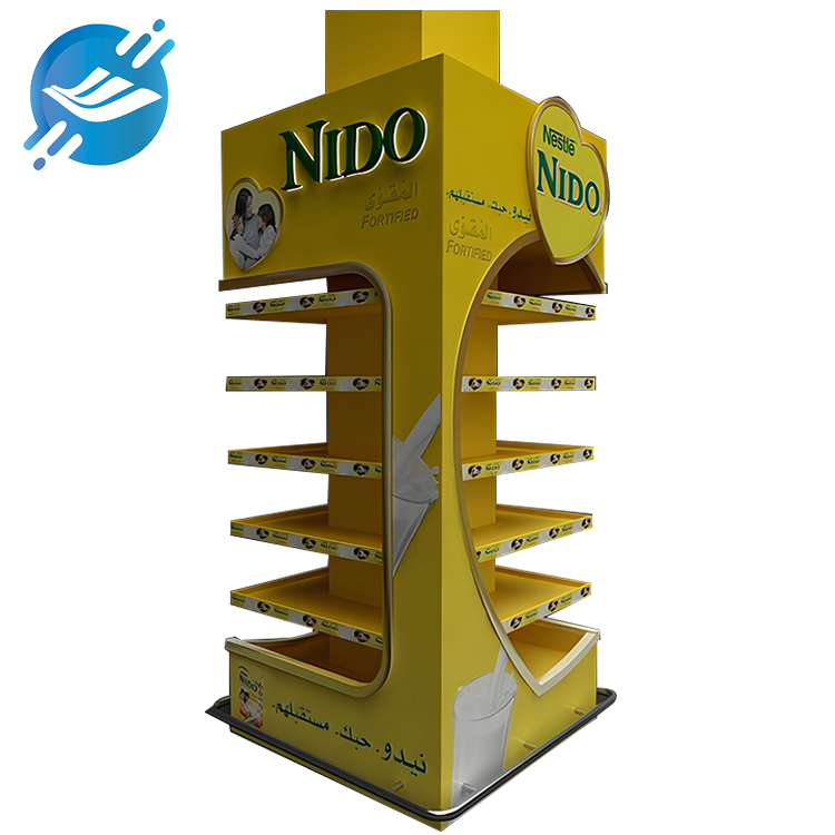 OEM supermarket container floor-standing food and beverage display stand