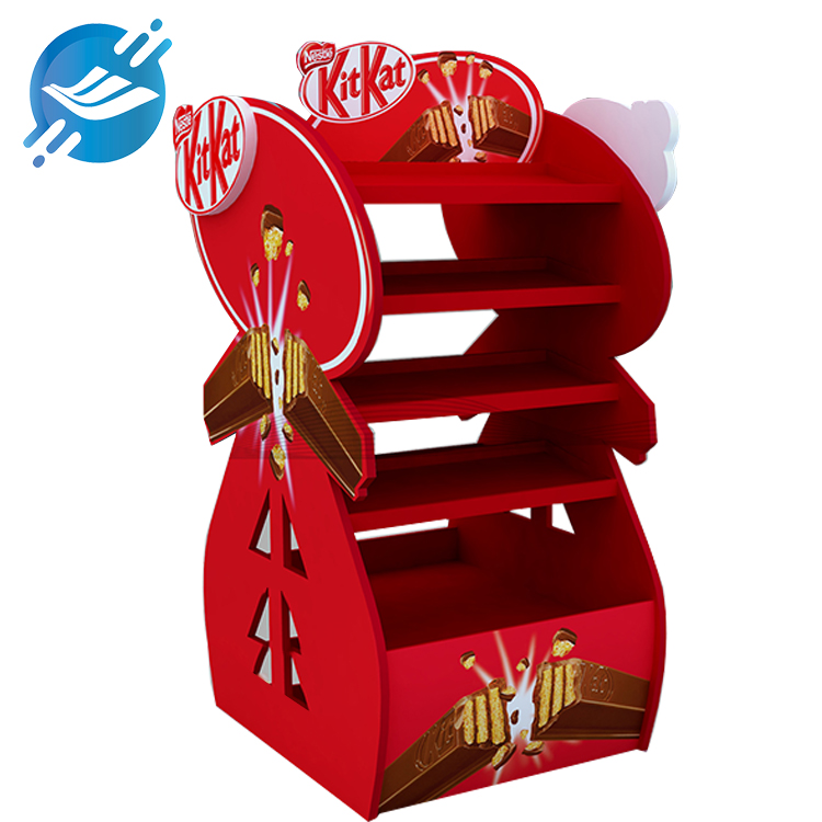 OEM double sided metal display floor standing chocolate display stand