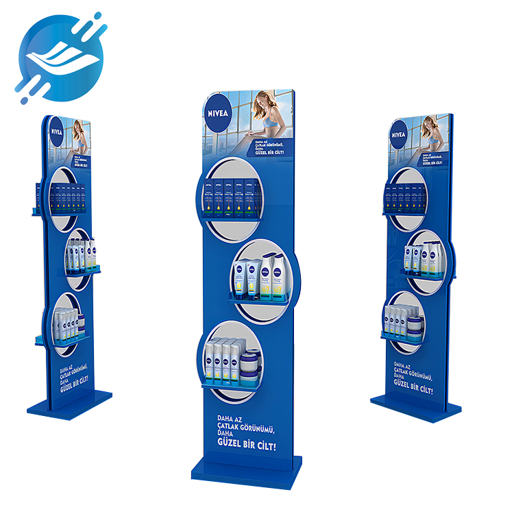 A variety of customized acrylic floor-standing body skin care product display stand