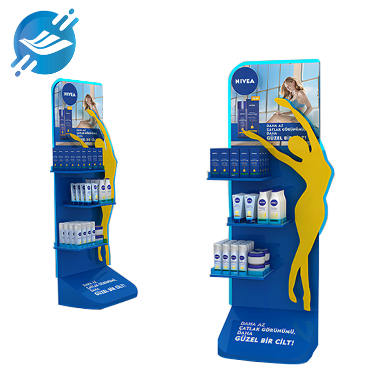 A variety of customized acrylic floor-standing body skin care product display stand