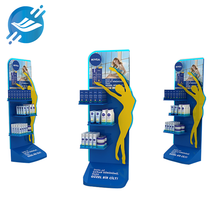 A variety of customized acrylic floor-standing body skin care product display stand