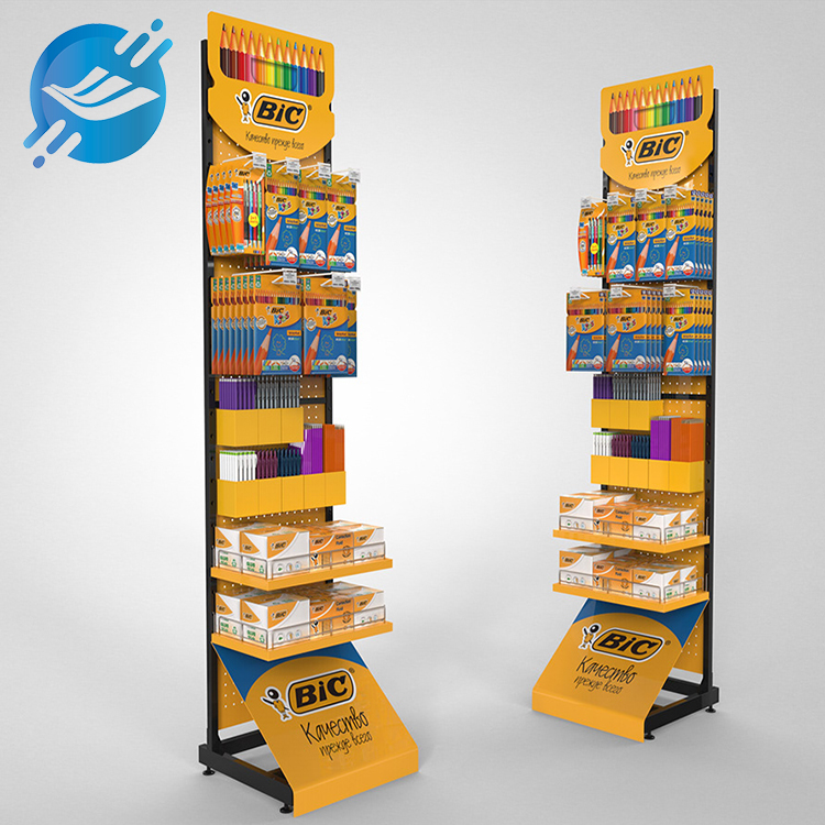 OEM customized metal hole back panel floor-standing stationery display stand