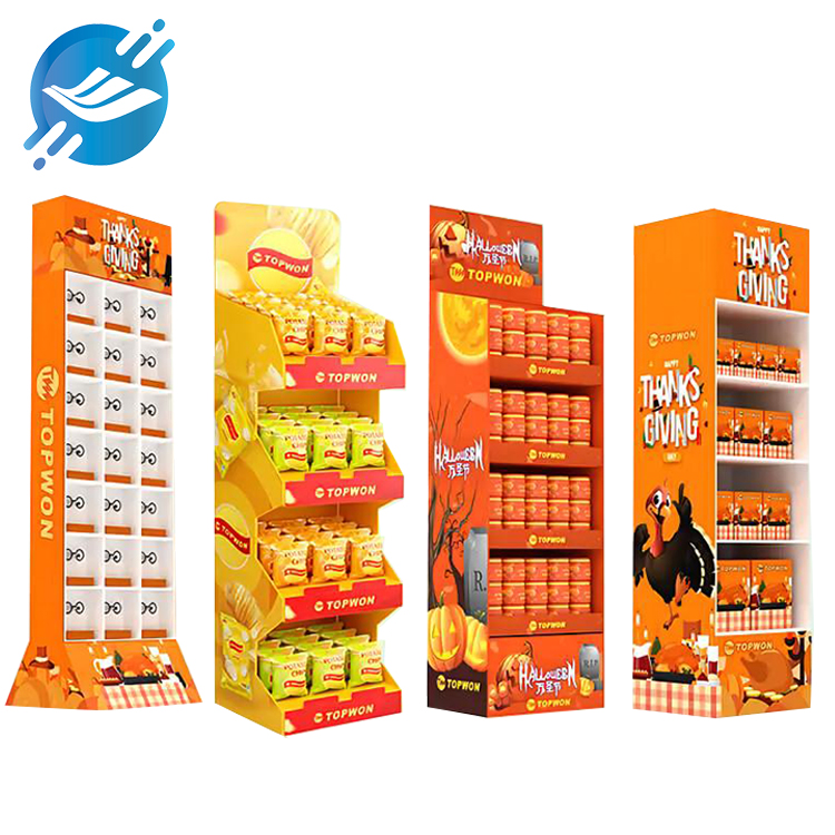 Advertising POP Paper Floor Pallet Snacks Display Racks 