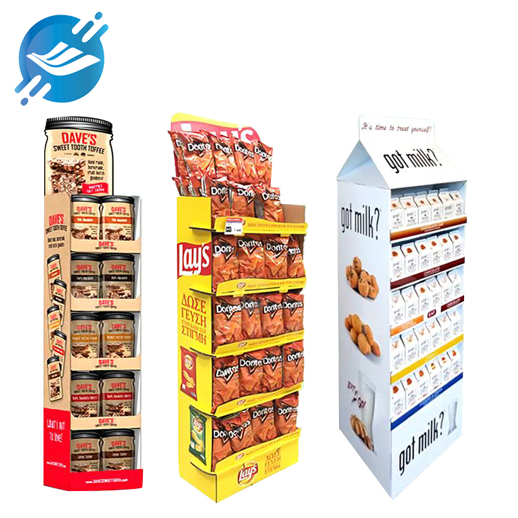 Advertising POP Paper Floor Pallet Snacks Display Racks 