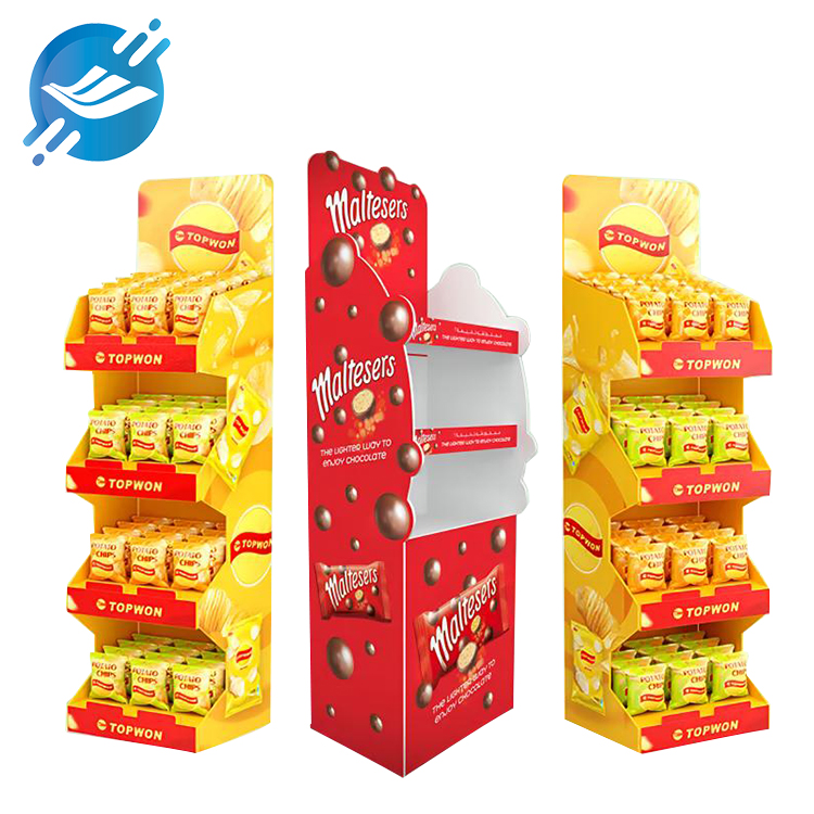 Advertising POP Paper Floor Pallet Snacks Display Racks 