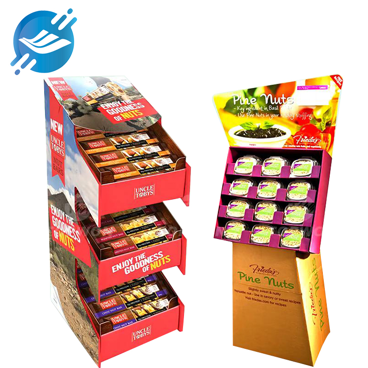 Advertising POP Paper Floor Pallet Snacks Display Racks 