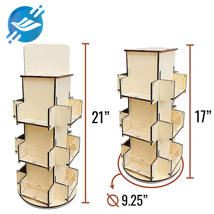 Customized wooden floor-standing cards can be rotated and displayed on all sides